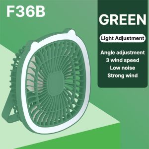 SG【READY STOCK】USB Rechargeable 3in1 Table Fan Light Lamp Home Office Small Desktop Fan Hanging Fan With Lamp Portable Mini Fan