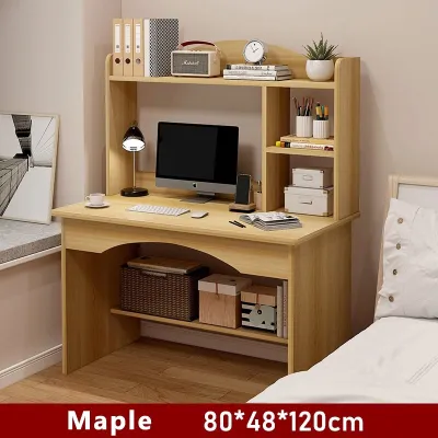 Computer Table Meja belajar Student Study Desk With Book Shelf Table With Storage Rack Office Kids Writing Desk Meja