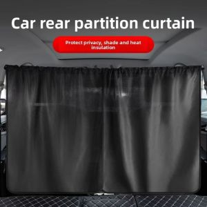 SEKINEW 2/4Pcs Light Blocking Car Divider Curtains Black Retractable Vehicle Privacy Shades Multipurpose Convenient Car Privacy Partition Curtain Car Interior Accessories