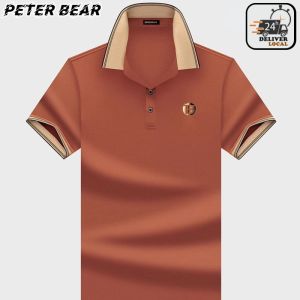 New summer middle-aged mens short-sleeved t-shirt lapel embroidered Polo shirt large casual tie-in half-sleeved shirt man