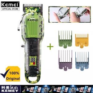 KEMEI New KM-1926 Electric Hair Clipper Transparent LED Military Quality Hair Clipper USB