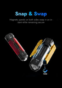 WUBEN E8 EDC Flashlight 1300Lumens UV Mode Rechargeable Waterproof Compact Magnetic Portable Torch DIY Side Lights Mecha Style