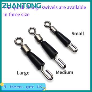 ZHANTONG 30pcs Fishing Tackle Connector Feeder Fishing Accessories Swivel Snaps For Carp Carp Fishing Quick Change Feeder Swivels Method