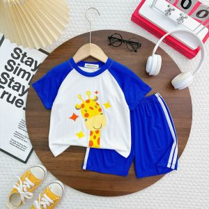 KIM120 Bộ ngắn phối tay áo quần chạy sọc (10-26kg) Minky Mom thun lạnh in mẫu hoạt hình dễ thương cho bé