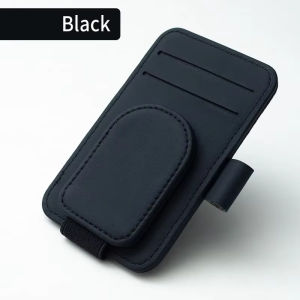 Aitemay Car Sun Visor Storage Bag for Bill Pen Business Card Pu Leather Car Sunglasses Clip 4 Layers Auto Sun Visor Plate Sunglasses Case Card Pen Holder