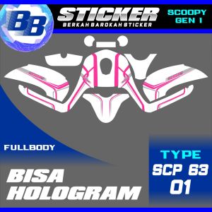 Decal Scoopy BISA HOLOGRAM Full Body Full Blok Dekal Sticker Scoopy FI 2013 2014 2015 2016 Scp 63