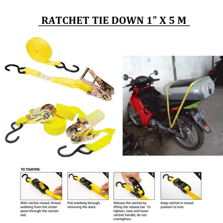 Art Ratchet Tie Down 1 Inch X 5m Tali Pengikat Barang 5m Tali
