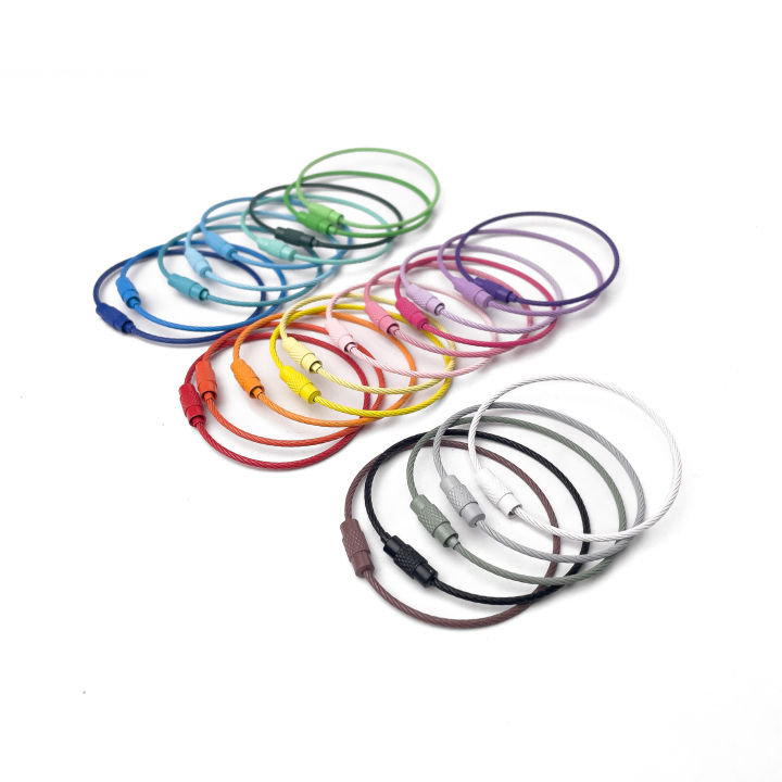 Cable Key Rings 24PCS 4 Inch Stainless Steel Key Rings - Assorted Color ...