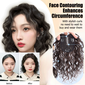 🔥Hot Sale🔥Fashion Temperament Wig Piece Head Hair Piece Fluffy Wool Curly Hair Piece Fashionable Wool Curly Hair Topper For Women Realistic Scalp Middle Aged Voluminous Heat Activated Curly Hair Pieces For Thinning Hair Curly Hair Pieces