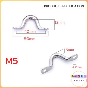 Amoki Stainless Steel Boat Yacht Ship Boats Saddle Clip Handle Doorknob Wire Eye Ring Hook