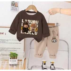 Setelan Sweater Labubu Anak Motif Karakter Labubu Bahan BabyTerry Nyaman Usia 1-6 Tahun