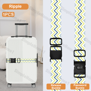 Luggage Strap/Travel Adjustable Printed Luggage Belt Strap with Password Lock Anti-theft