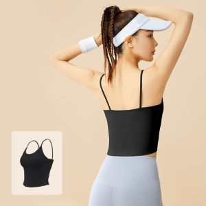 Women Halter Fitness Gym Yoga Crop Top Ladies Backless Push Up Sports Bra High Impact Support Strappy Sling Vest Padded Yoga Top