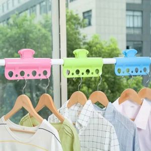 5PCS Porous Clamp Plastic Windproof Clothes Hangers Home Clip Drying Hanging balcony Fixed Clamp