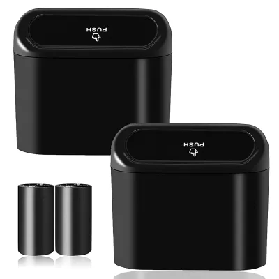 Car Trash Can Bin with Lid Small Leakproof Car Garbage Can Mini Vehicle Trash Bin Suitable for Cars