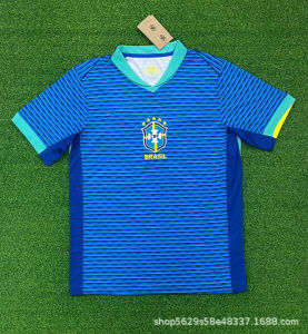 2024คุณภาพสูง Americas Cup Brazil เสื้อเหย้าและทีมเยือน Fan Edition หมายเลข5หมายเลข7พิมพ์พร้อมปลอกแขนเสื้อฟุตบอล