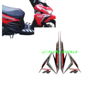 STIKER STRIPING LIS LES BODY MOTOR HONDA VARIO TECHNO 125 FI TAHUN 2016 WARNA MERAH 1SET STANDAR