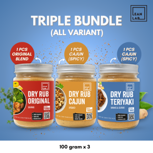 Bumbu Masak Leanlab Marinasi Rendah Kalori 100g x3 (Original/Cajun/Teriyaki/Fried Chicken/Rendang)