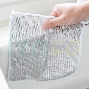 Non-Scratch Wire Dishcloth Multipurpose Wire Dishwashing Rags Kitchen Cooktop Grid Cleaning Cloth for Pan Pot Dish 钢丝布