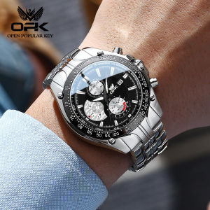 OPK resmi autentik jam tangan pria otomatis dewasa terbaru 2025 multifungsi bercahaya kalender dial stainless steel jam tangan kasual pria