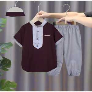 pakaian muslim anak laki laki polos 1-10 tahun / baju koko fahri anak 1-10 tahun /setelan baju koko anak murah harga grosir