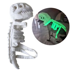 ZENDO12 3D Dinosaur Skeleton Pet Costume Luminous Glow in The Dark Dinosaur Bone Pet Headgear Comfortable Creative Cat Cosplay Headwear Pet Supplies