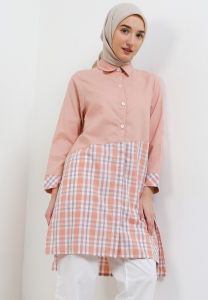 MFMW Varsity Tunik Peach Motif Kotak