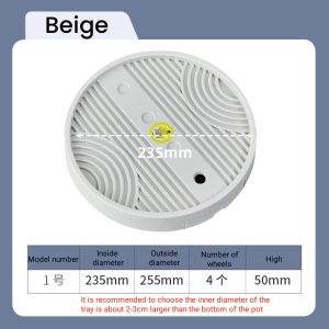 OutingSG-Removable Flower Pot Tray with Universal Wheel Thickened Plant Drainage Tray Base Load Capacity 100kg