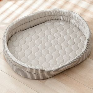 LABAICAI Non-Slip Cooling Pet Nest Breathable Oval Cat Sleeping Mat Self Cooling Comfortable Ice Pad Pet Mat Summer Use