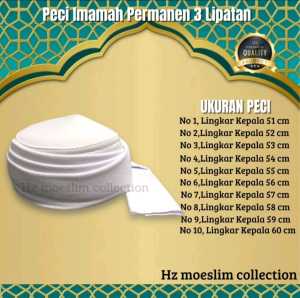 Peci Imamah 3 Lipatan Permanen Instan Langsung Pakai Anak Laki Dewasa Dan Anak Sorban Putih  BisaCOD