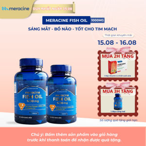 Viên uống dầu cá Meracin Fish Oil 3 dành cho trẻ em người lớn giúp hỗ trợ cải thiện thị lực và não bộ (lọ 90 viên