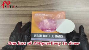 Tattoo Wash Bottle Bags - SOTICA 250pcs Tattoo Bottle Bags Pink Squeeze Bottle Bags Tattoo Bottle Covers Plastic Bags for Wash Bottle Pink Tattoo Supplies
