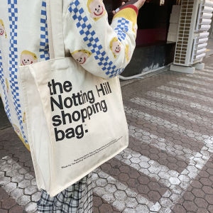 Women Canvas Shopping Bag London Store Books Tote Female Cotton Cloth Shoulder Bag Eco Handbag Reusable Grocery Shopper Purse2026