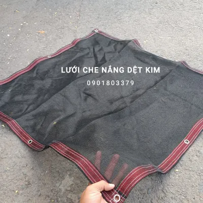 Tấm Lưới Che Nắng Dệt Kim Màu Xanh May Viền Đóng Khoen Lưới Che Mái Hiên Bán theo 1 mét tới