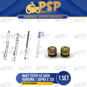 Baut Tutup As Skok Karisma (Harga Per Set Isi 2) - Baud Penutup As Sekok Sok Shockbreaker Honda