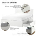 KENZZO : SNOW SERIES  เตียง เตียงควีนไซส์ เตียง 5ฟุต เตียงไม้ เตียงพร้อมหัวเตียง (QUEEN SIZE WOODEN BED FRAME WITH HEADBOARD 5FT.). 