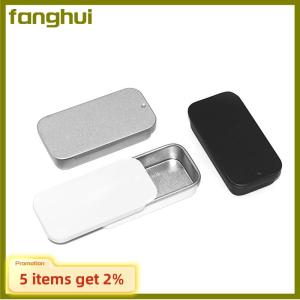 fanghui กล่องดีบุกขนาดเล็กกล่องดีบุกรูปทรงสี่เหลี่ยมผืนผ้ากล่องเก็บยาเม็ดแบบกดทำจากดีบุก