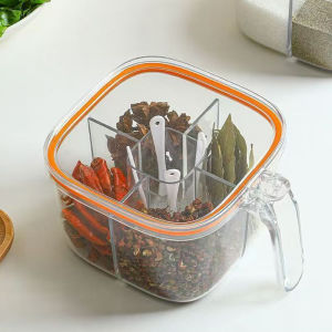 【Z-best】ชุดจัดเก็บเครื่องปรุง 5 ช่อง ในหนึ่งเดียว! เก็บเกลือ-น้ำตาล-พริกไทย กันความชื้น ใช้ในครัวได้สะดวก