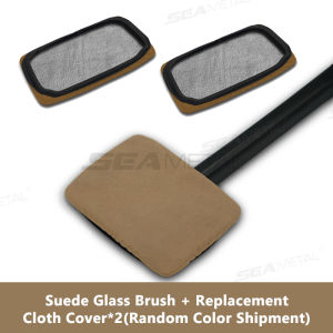SEAMETAL Car Windshield Cleaning Brush Anti-fog Dust Brush Suede Coral Velvet Cloth Cover Detachable