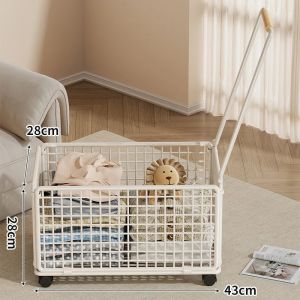 Sacesr Movable Storage Basket Iron Organizer Baskets Luxury Large Toys Clothes Organizers Cart Multipurpose Kitchen Organizing Carts T6H1N