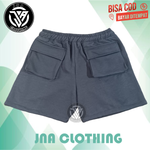 Celana Cargo Pendek Bahan Soft Fleece Model Saku Belakang Pria Wanita Terbaru Terlaris Masa Kini2023