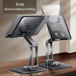 Xundd ที่วางแท็บเล็ท ขาตั้ง แท่นวางโน๊ตบุ๊ค ขาตั้งโทรศัพท์ หมุนได้ 360 องศา  ขาตั้งโลหะแบบยกและพับได้ พกพาสะดวก แท่นวาง