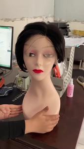 T  Part Short Bob Middle Part Natural Color  Lace Front Human Hair Wig  Hair For Women