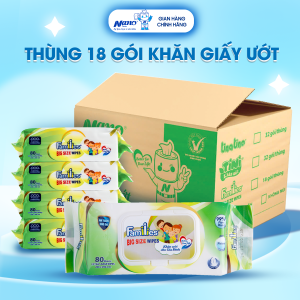 Thùng 18 Gói Khăn Giấy Ướt Families Wipes Không Cồn Không Paraben Tiện Lợi Gia Đình | Nano Tissue Official