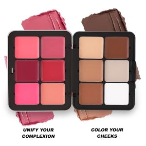 Q-1151 STORE 12-color Blusher Concealer Palette Matte Finish Multi-purpose Face Blush Palette Contour Shadow Contour Cream Palette Face Makeup