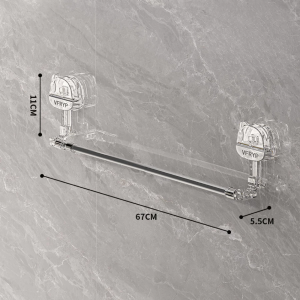Giá Treo Khăn Nhà Tắm Cốc Hút Góc Tường Xoay 180 Độ Thanh Treo Đa Năng Kèm Móc Tăng Giảm Chiều Dài MEHOM - KNT03