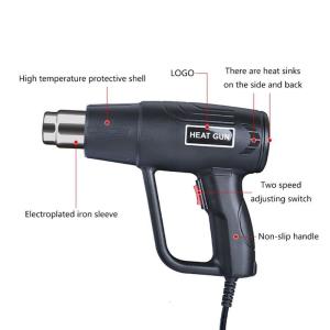 2000W nóng bắng điện không khí 220V công nghiệp kép tốc độ gió nhiệt độ kiểm soát xây dựng máy sấy tóc nhiệt
