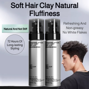 Mens Matte Hair Mud Spray Set Long-lasting Styling Natural Fluffy Non-wax Non-hair Gel Dry Glue