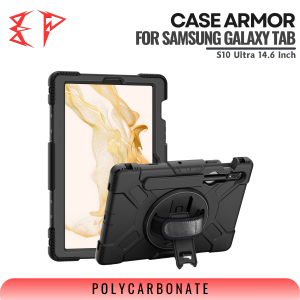 Case Armor For Samsung Galaxy Tab S10 Ultra 14.6 Inch 2024 TRIPLEDI TD0304 Hard Cover Shoulder Strap Casing Silicone Bumper Kickstand TPU Stylus Pen Slot Full Protection Heavy Duty Rugged SM-X920 SM-X926B