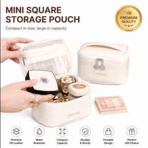 Mini Square Small Cosmetic Bag Travel Jewelry Cosmetic Sundries Storage Bag Letter Printing Makeup Organizer Pouch